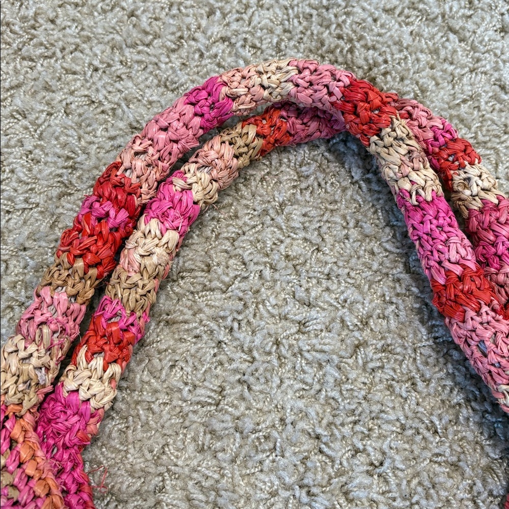 Pink and Tan Woven Women's Bag - Picture 3 of 6
